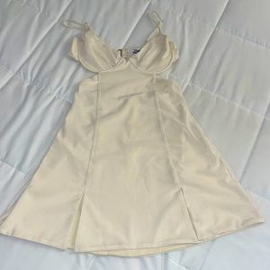 Cream cutout mini dress